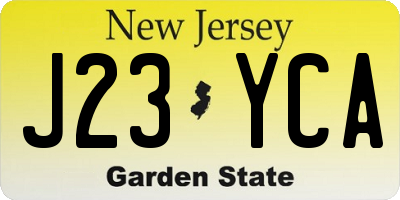 NJ license plate J23YCA
