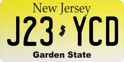 NJ license plate J23YCD