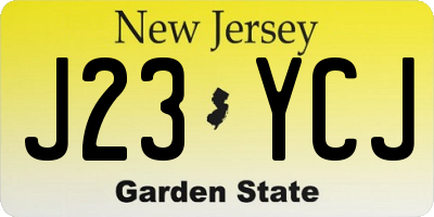 NJ license plate J23YCJ