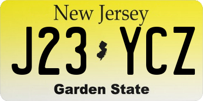 NJ license plate J23YCZ