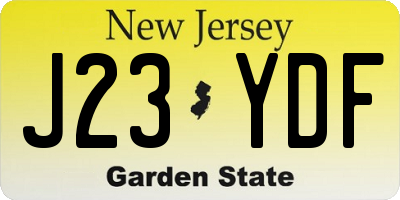 NJ license plate J23YDF