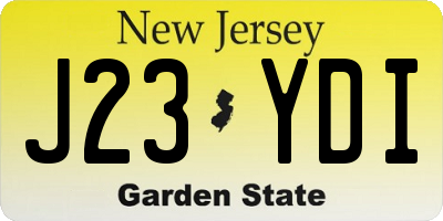 NJ license plate J23YDI