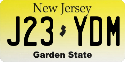 NJ license plate J23YDM