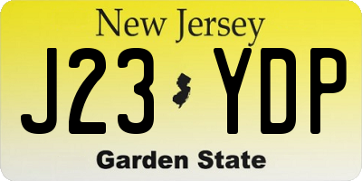 NJ license plate J23YDP