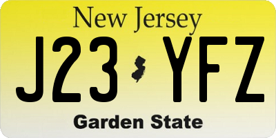 NJ license plate J23YFZ