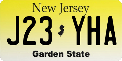 NJ license plate J23YHA