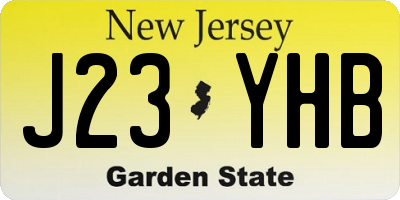 NJ license plate J23YHB