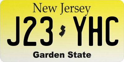 NJ license plate J23YHC