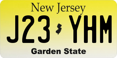 NJ license plate J23YHM