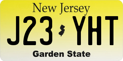 NJ license plate J23YHT