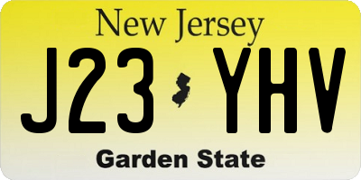 NJ license plate J23YHV
