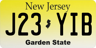NJ license plate J23YIB
