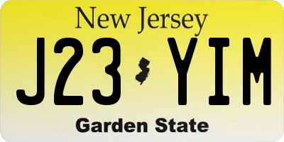 NJ license plate J23YIM