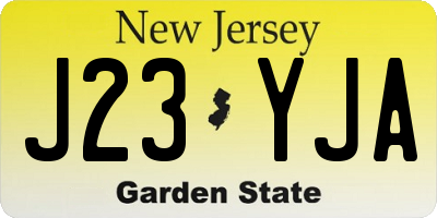 NJ license plate J23YJA