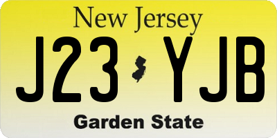 NJ license plate J23YJB