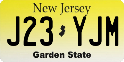 NJ license plate J23YJM