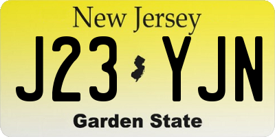 NJ license plate J23YJN