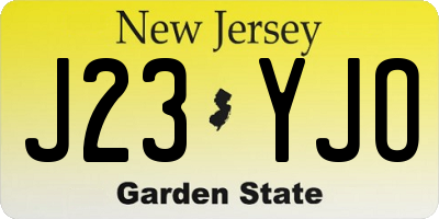 NJ license plate J23YJO