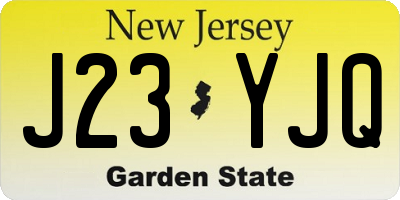 NJ license plate J23YJQ