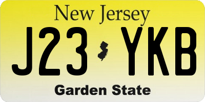 NJ license plate J23YKB