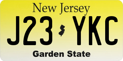 NJ license plate J23YKC