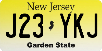 NJ license plate J23YKJ