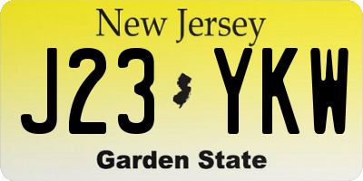 NJ license plate J23YKW