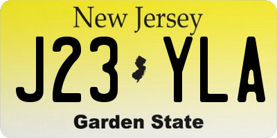 NJ license plate J23YLA