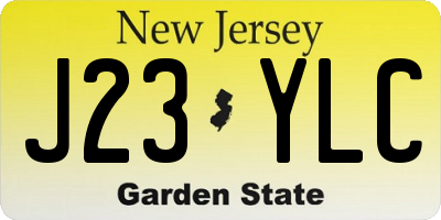 NJ license plate J23YLC