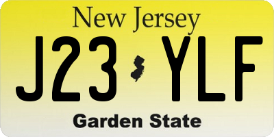 NJ license plate J23YLF