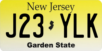 NJ license plate J23YLK