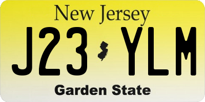 NJ license plate J23YLM