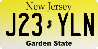 NJ license plate J23YLN