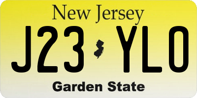 NJ license plate J23YLO