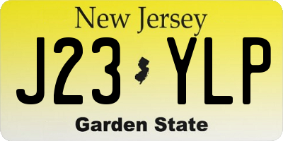 NJ license plate J23YLP