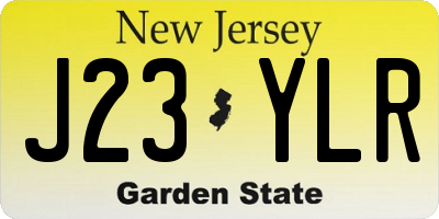 NJ license plate J23YLR