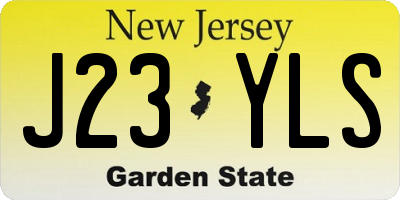 NJ license plate J23YLS