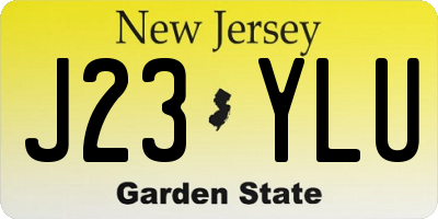 NJ license plate J23YLU