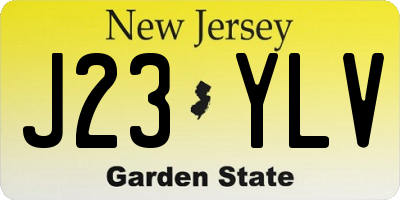 NJ license plate J23YLV