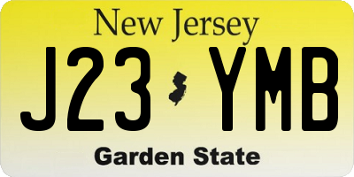 NJ license plate J23YMB