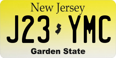 NJ license plate J23YMC