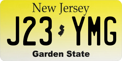 NJ license plate J23YMG