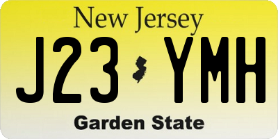NJ license plate J23YMH