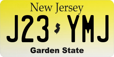 NJ license plate J23YMJ