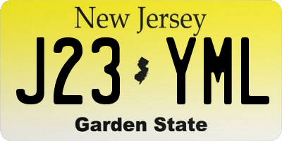 NJ license plate J23YML