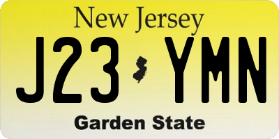 NJ license plate J23YMN