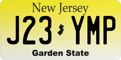 NJ license plate J23YMP