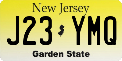NJ license plate J23YMQ