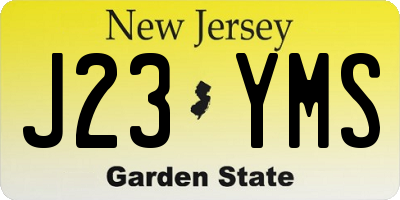 NJ license plate J23YMS