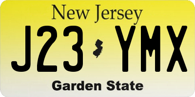 NJ license plate J23YMX